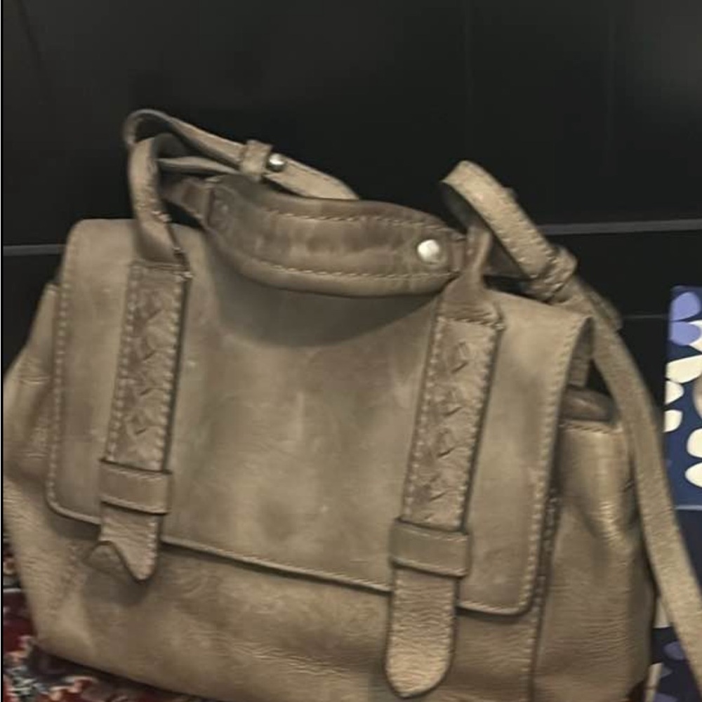 Frye Classic Taupe Leather Satchel Handbag comes with a dustbag